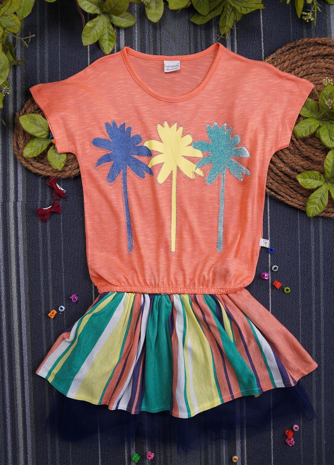 Sanaulla Exclusive Range Cotton Casual Suit for Girls -  131049 Orange