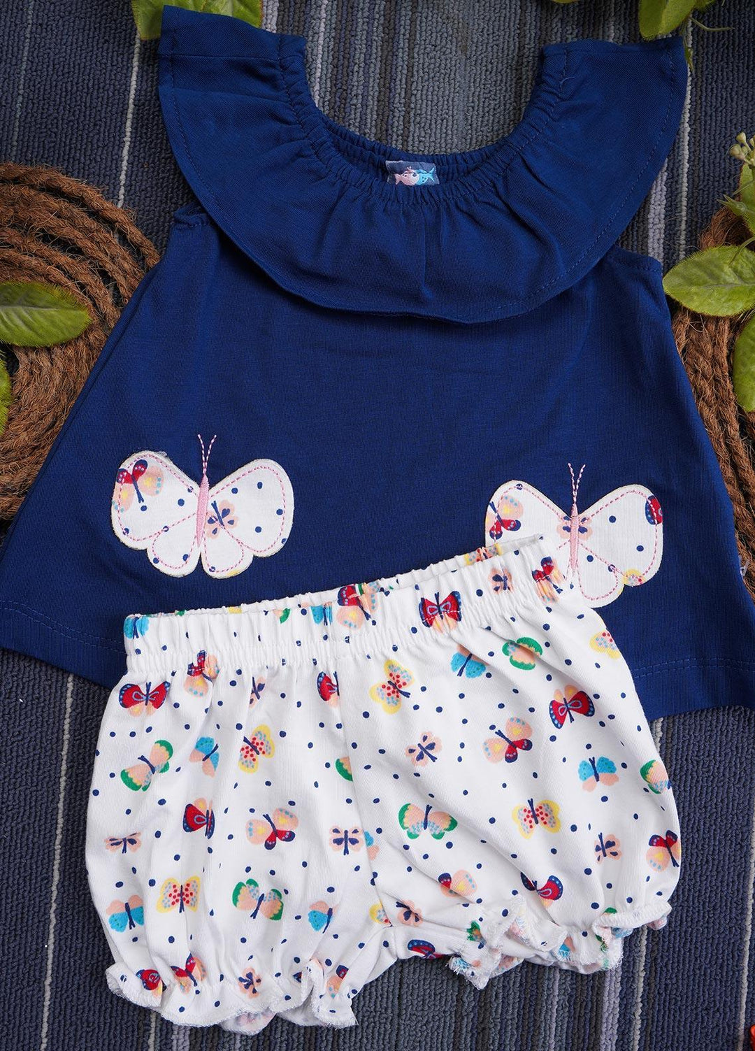 Sanaulla Exclusive Range Cotton Casual Suit for Girls -  132086 Navy