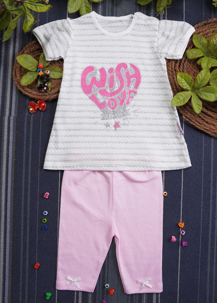 Sanaulla Exclusive Range Cotton Casual Suit for Girls -  133089 Light Pink