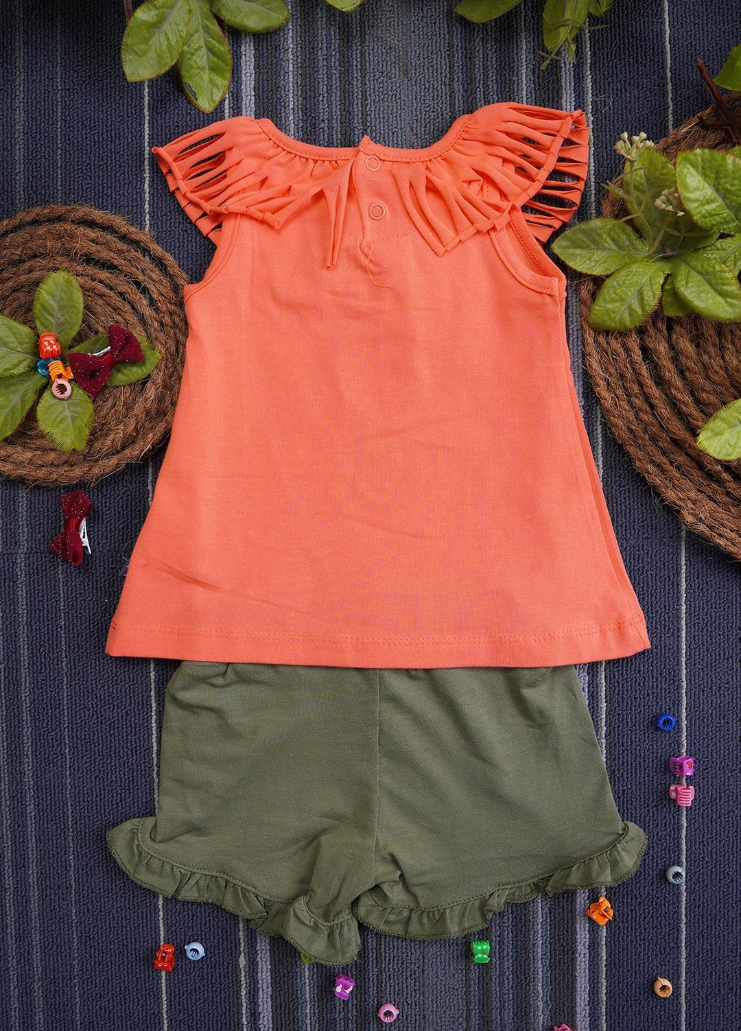 Sanaulla Exclusive Range Cotton Casual Girls Suit -  133101 Orange