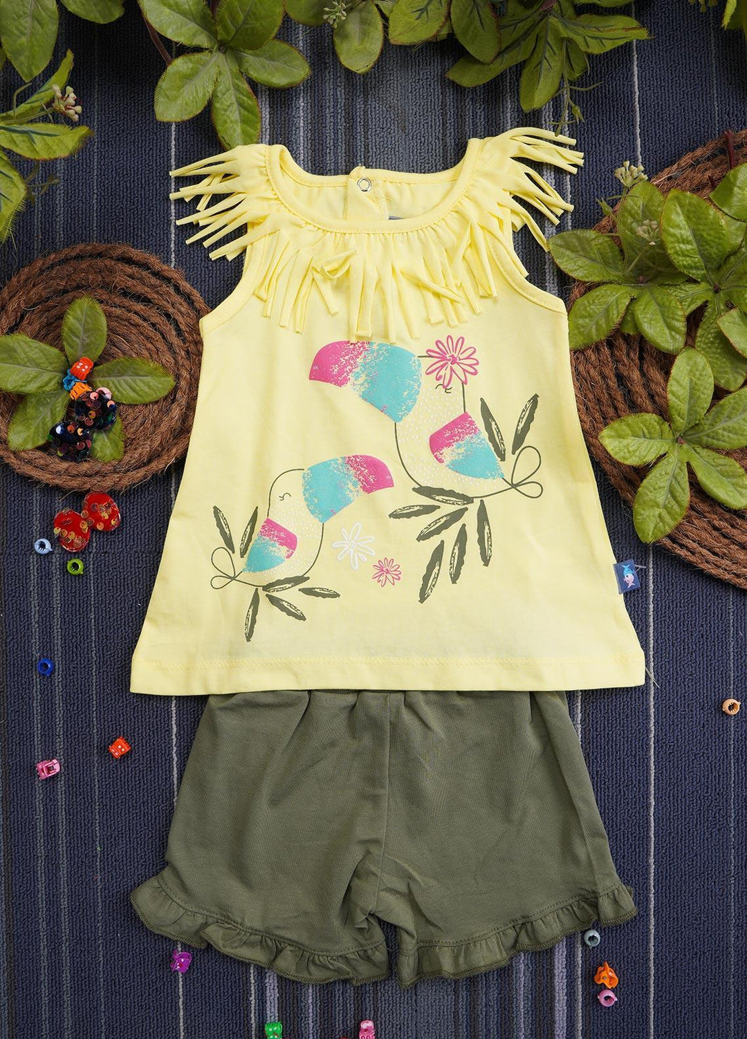 Sanaulla Exclusive Range Cotton Casual Girls Suit -  133101 Yellow