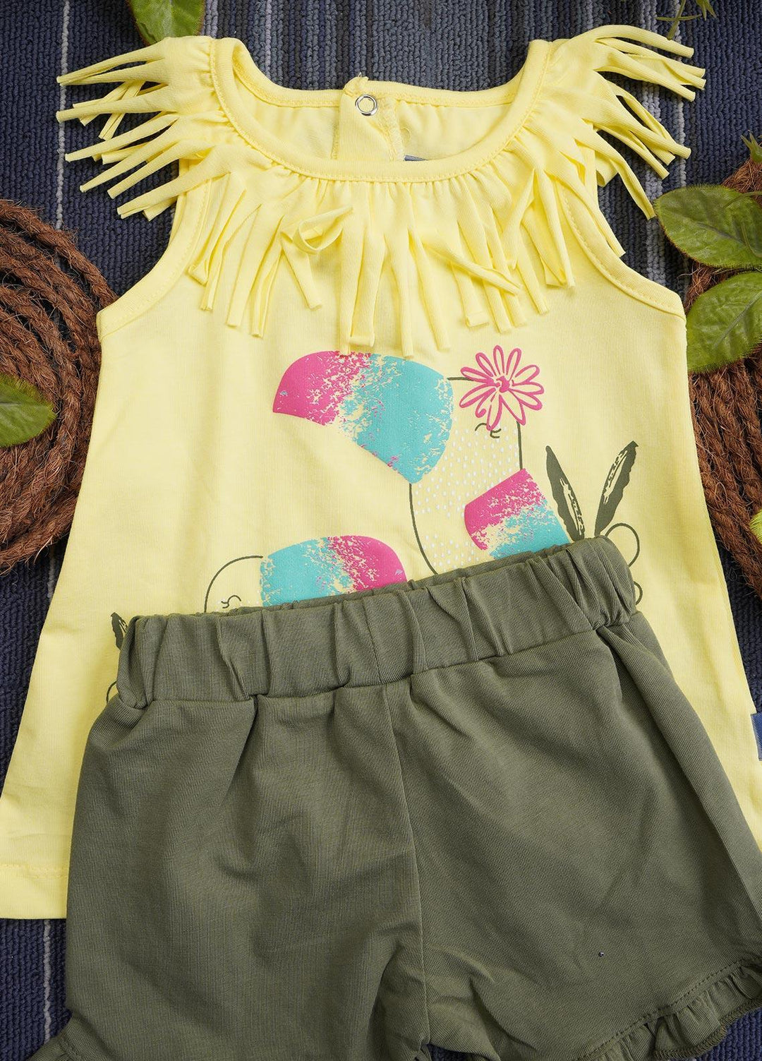 Sanaulla Exclusive Range Cotton Casual Girls Suit -  133101 Yellow