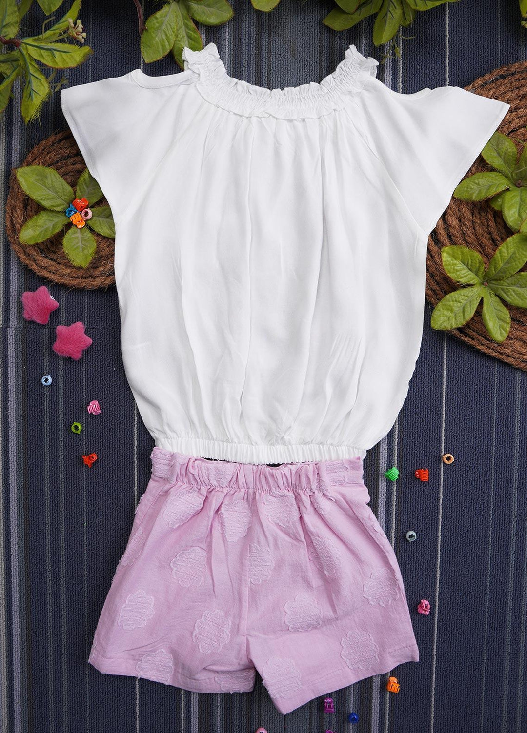 Sanaulla Exclusive Range Cotton Casual Girls Suit -  3625 White