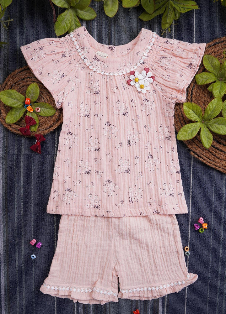 Sanaulla Exclusive Range Cotton Casual Suit for Girls -  6847 Orange