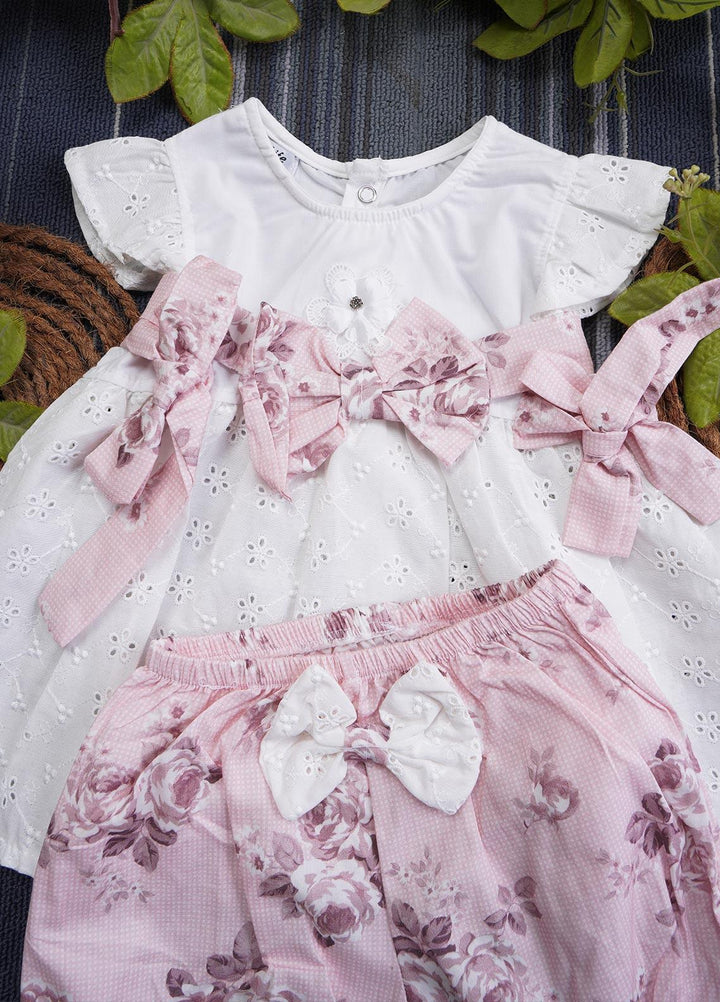 Sanaulla Exclusive Range Cotton Casual Girls Suit -  7009 White