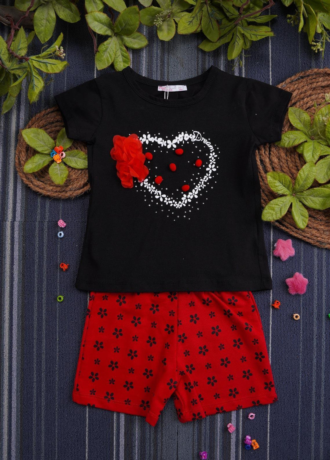 Sanaulla Exclusive Range Cotton Casual Suit for Girls -  8334 Black