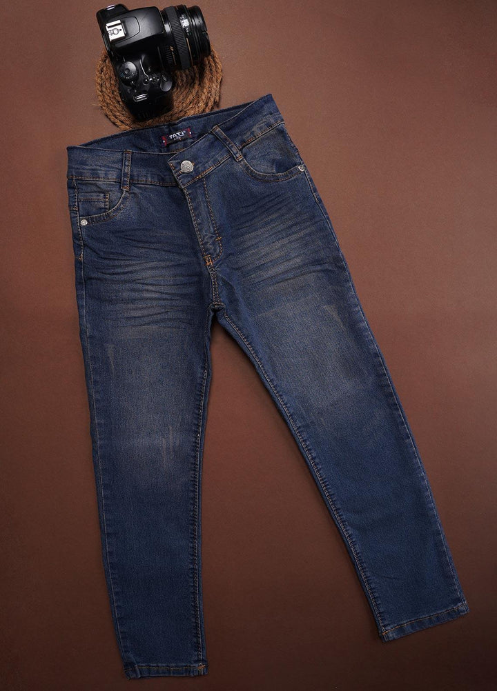 Sanaulla Exclusive Range Denim Fancy Jeans for Boys -  0106 Dark Blue
