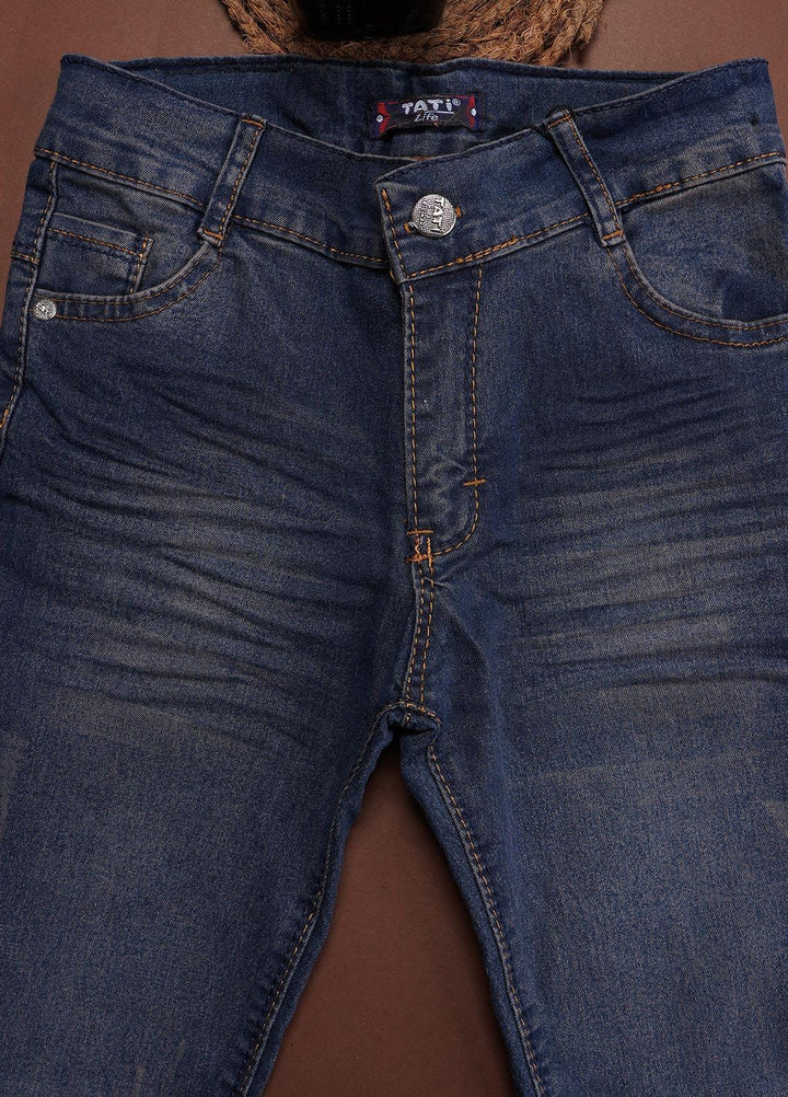 Sanaulla Exclusive Range Denim Fancy Jeans for Boys -  0106 Dark Blue