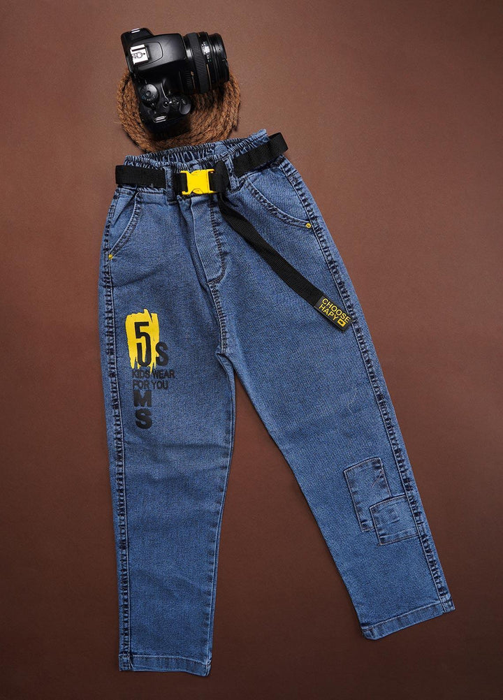 Sanaulla Exclusive Range Denim Fancy Jeans for Boys -  348570 Blue