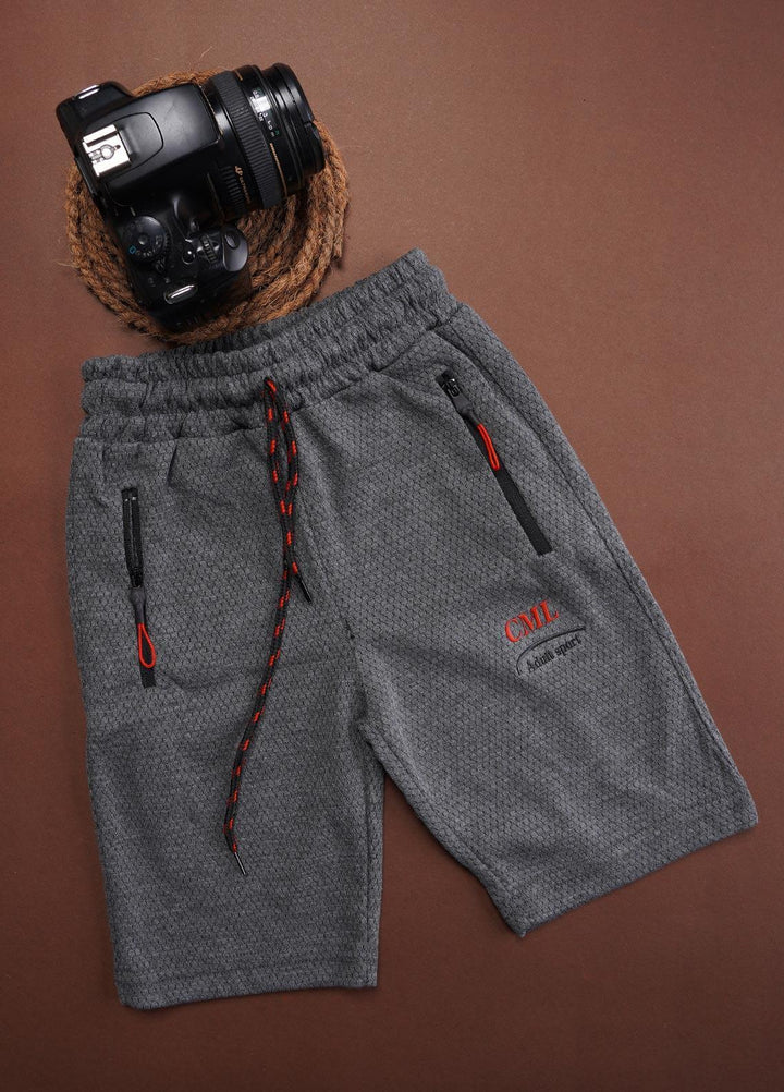 Sanaulla Exclusive Range Cotton Fancy Shorts for Boys -  348666 Dark Grey