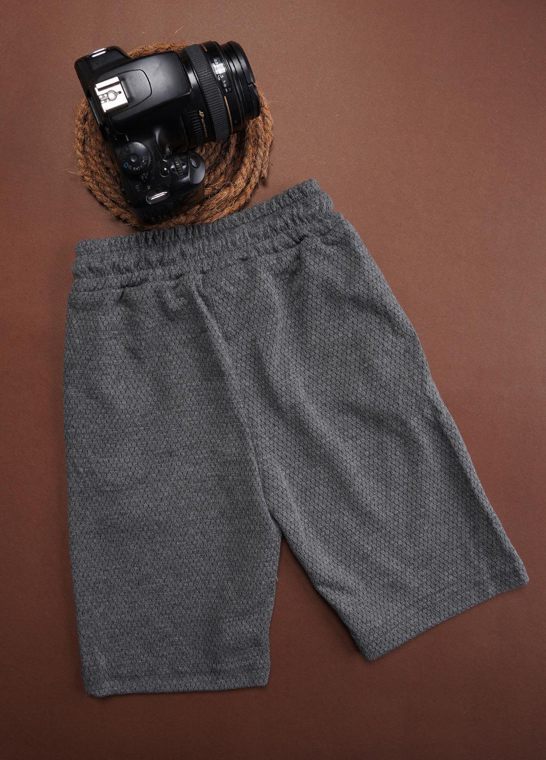 Sanaulla Exclusive Range Cotton Fancy Shorts for Boys -  348666 Dark Grey