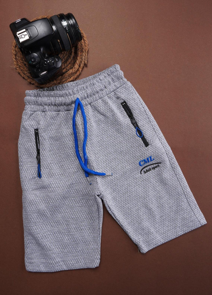 Sanaulla Exclusive Range Cotton Fancy Shorts for Boys -  348666 Grey Blue
