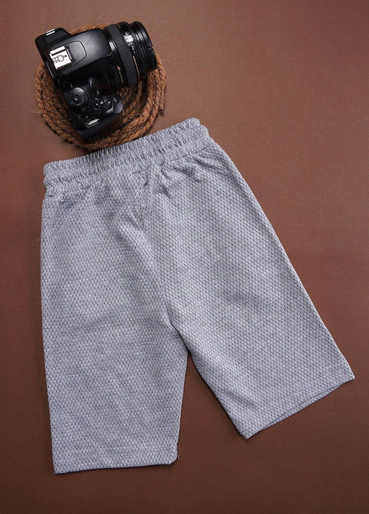 Sanaulla Exclusive Range Cotton Fancy Shorts for Boys -  348666 Grey Blue