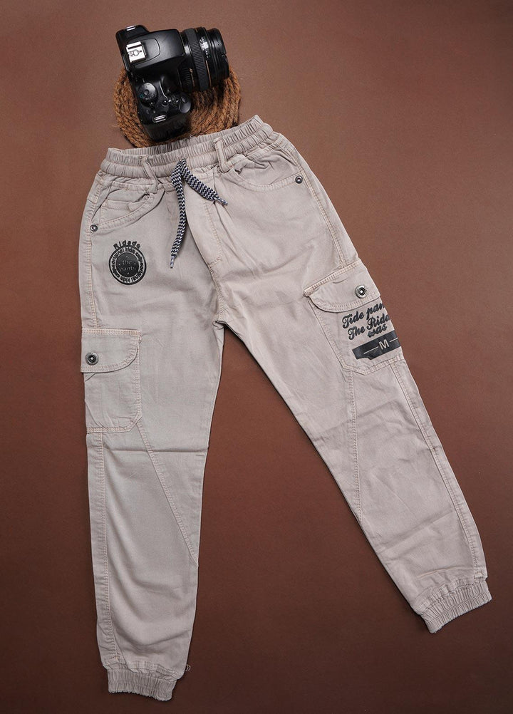 Sanaulla Exclusive Range Cotton Fancy Pants for Boys -  Kids 1251 L-Grey