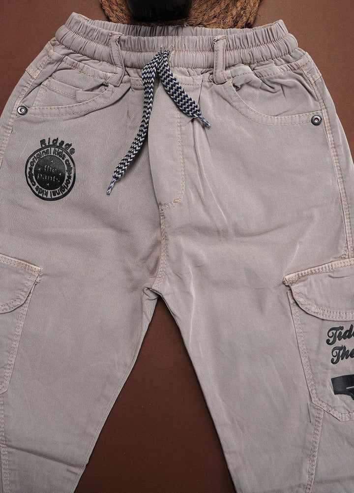 Sanaulla Exclusive Range Cotton Fancy Pants for Boys -  Kids 1251 L-Grey