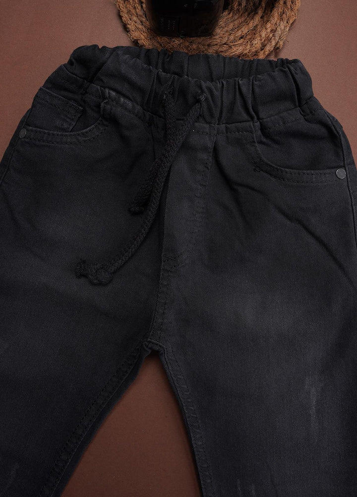 Sanaulla Exclusive Range Cotton Fancy Pants for Boys -  Kids 8002-2 Black