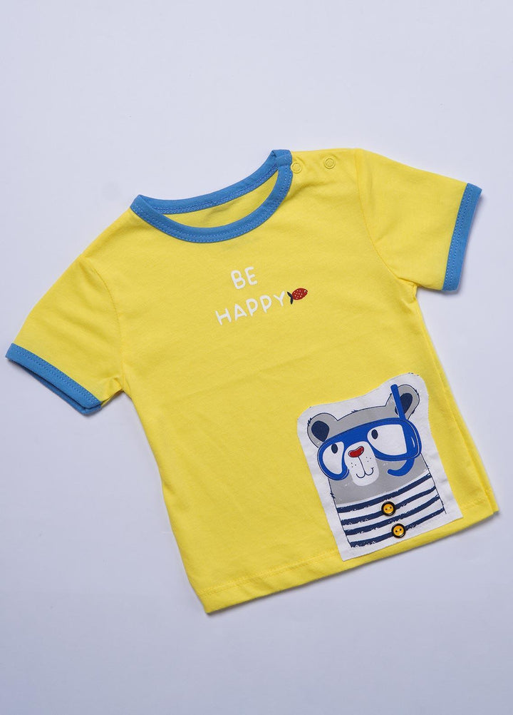 Sanaulla Exclusive Range Cotton Casual T-Shirts for Boys -  0045 Yellow