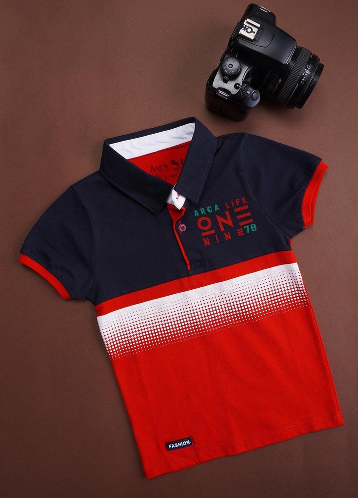 Sanaulla Exclusive Range Cotton Casual T-Shirts for Boys -  1111224134 Red
