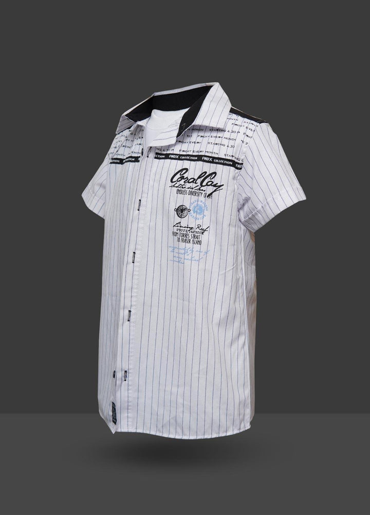 Sanaulla Exclusive Range  Fancy Shirts for Boys -  22369-3 White