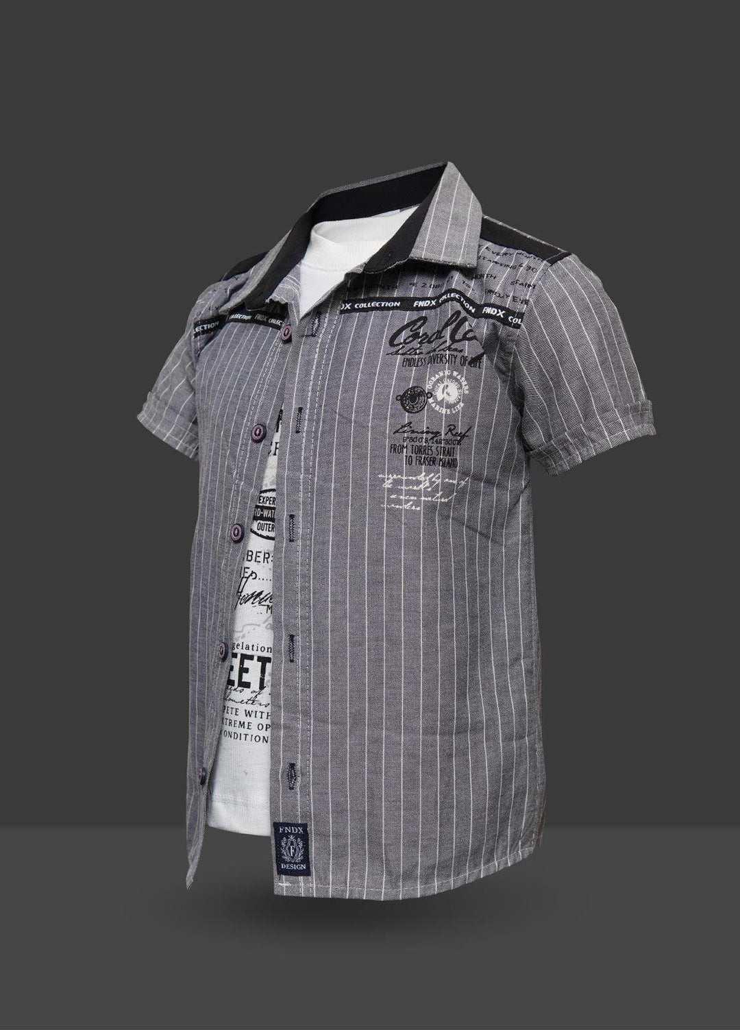 Sanaulla Exclusive Range  Fancy Shirts for Boys -  22366-3 Grey