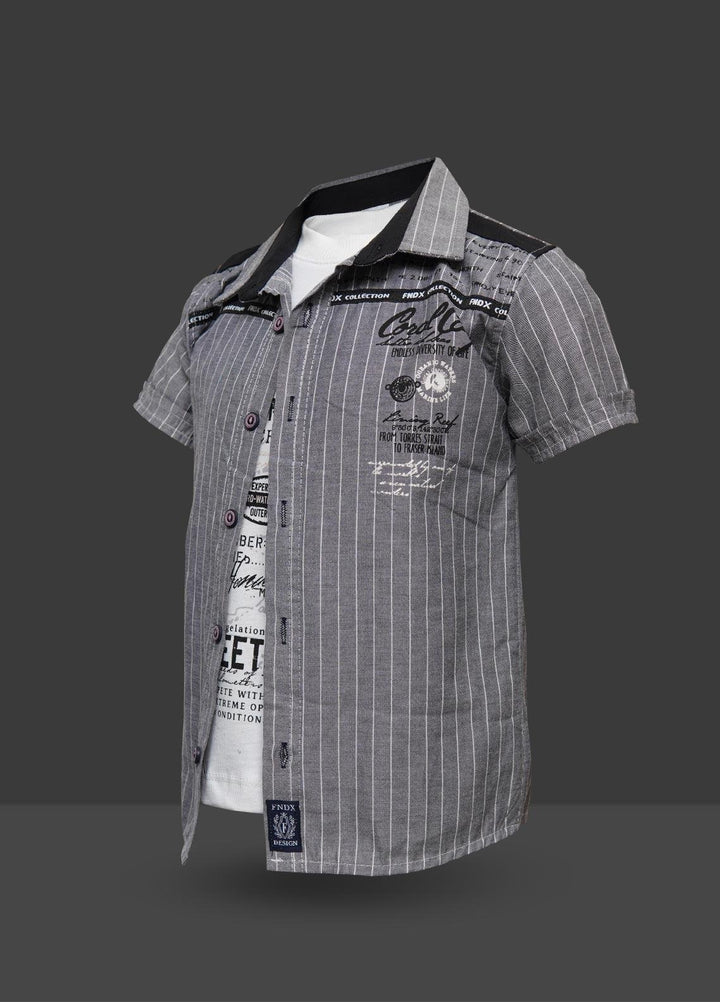 Sanaulla Exclusive Range  Fancy Shirts for Boys -  22366-3 Grey
