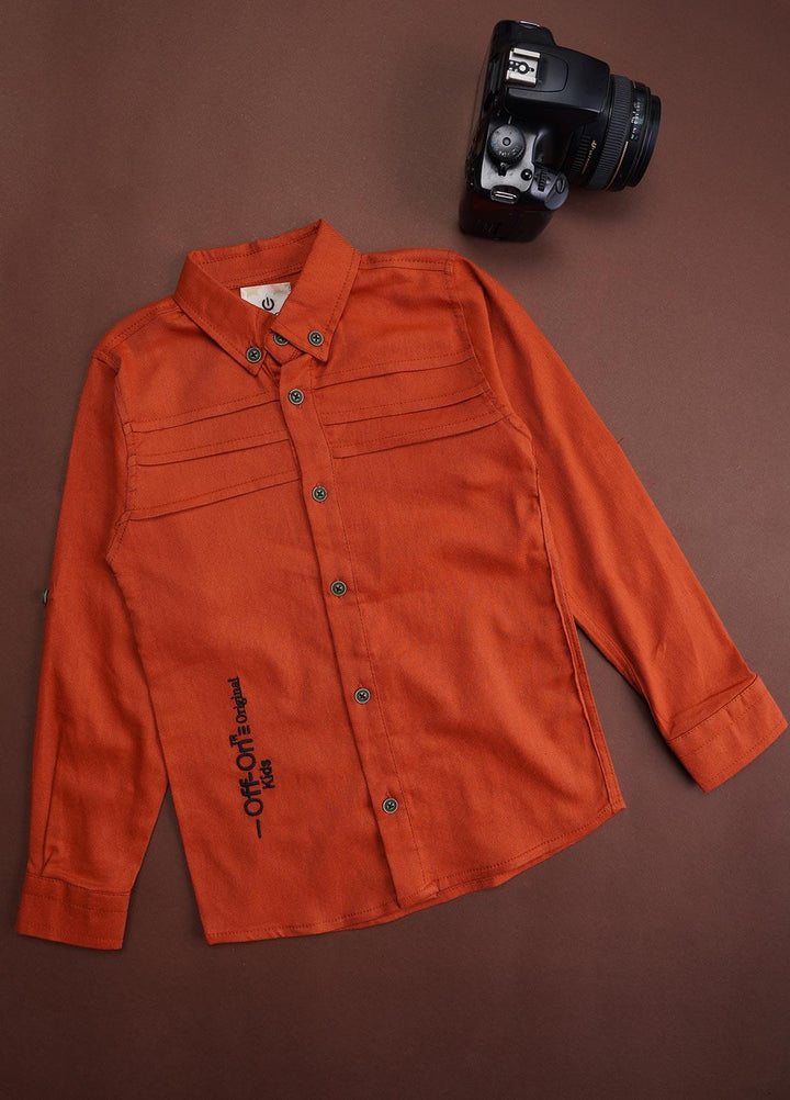 Sanaulla Exclusive Range Cotton Casual Shirts for Boys -  78 Rust