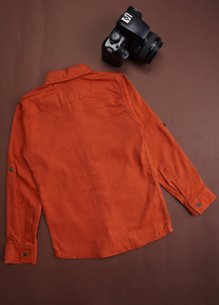 Sanaulla Exclusive Range Cotton Casual Shirts for Boys -  78 Rust