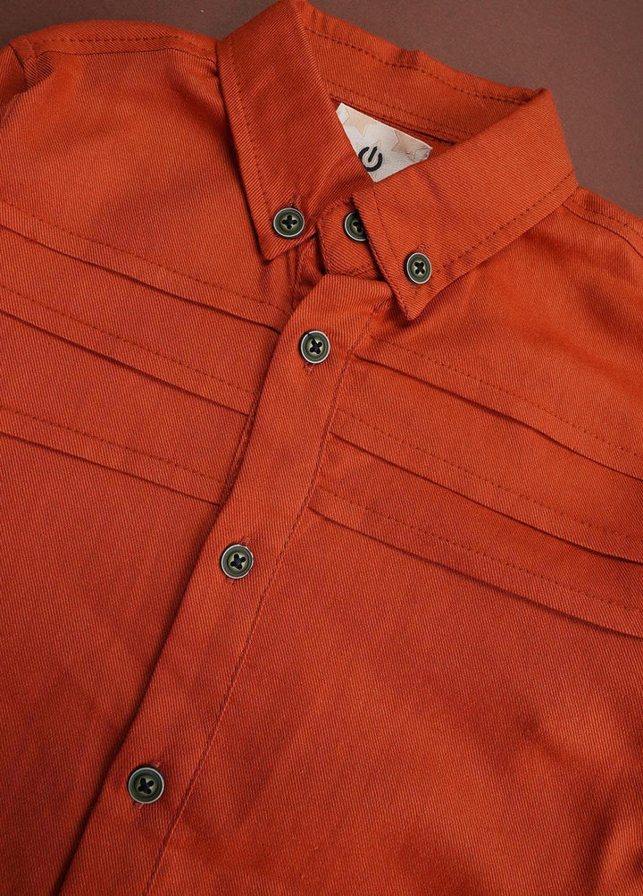 Sanaulla Exclusive Range Cotton Casual Shirts for Boys -  78 Rust