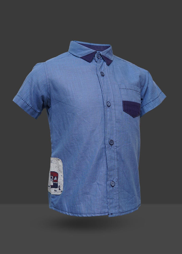 Sanaulla Exclusive Range  Fancy Shirts for Boys -  882 L Blue