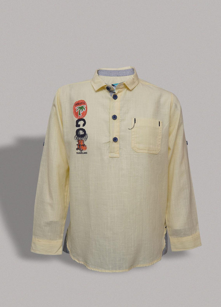 Sanaulla Exclusive Range   Shirts for Boys -  D-553 Yellow-1