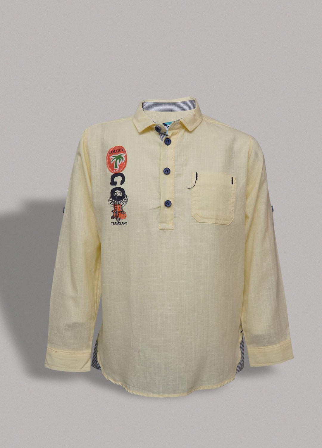 Sanaulla Exclusive Range   Shirts for Boys -  D-553 Yellow-1