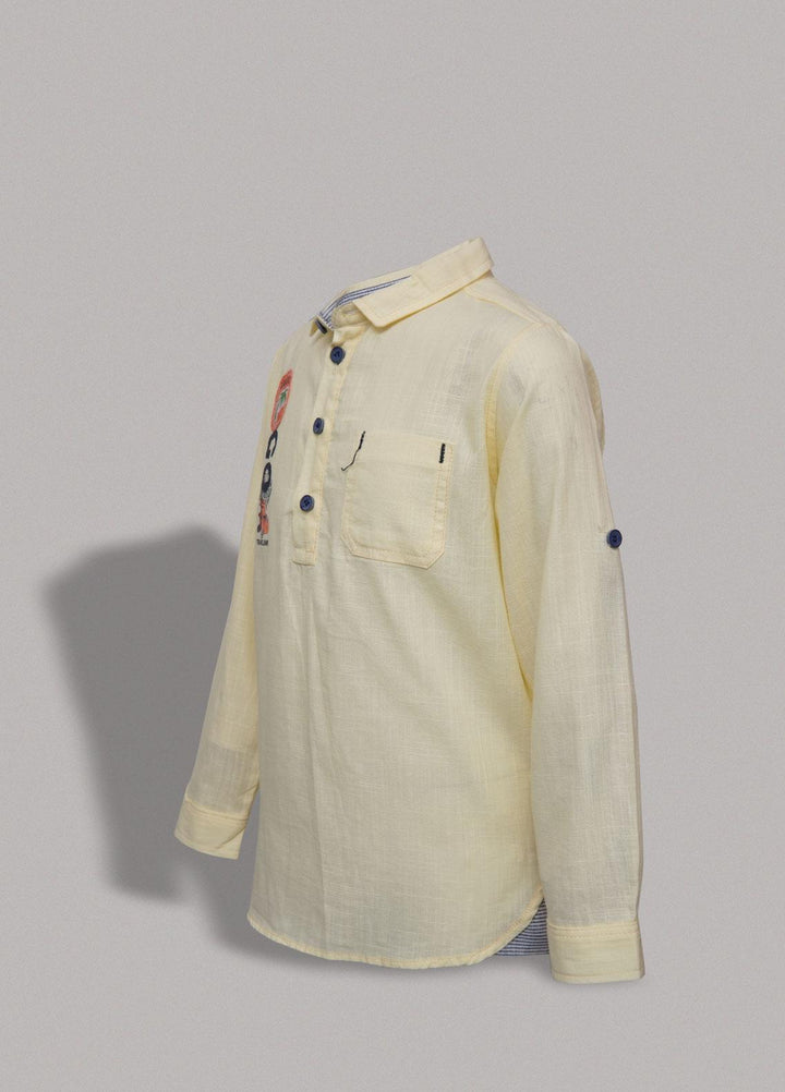 Sanaulla Exclusive Range   Shirts for Boys -  D-553 Yellow-1