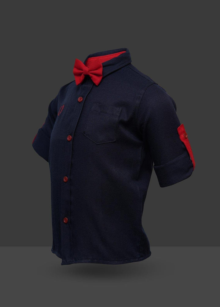 Sanaulla Exclusive Range  Fancy Shirts for Boys -  D-00012 Navy