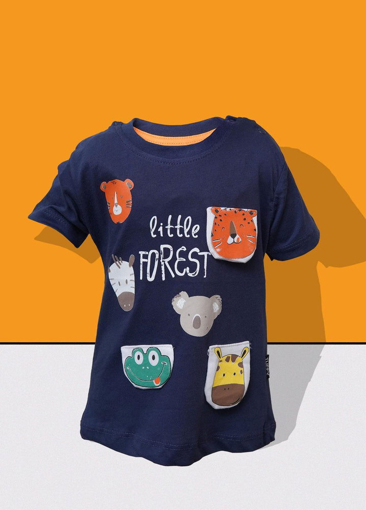 Sanaulla Exclusive Range   T-Shirts for Boys -  D-112239 Navy