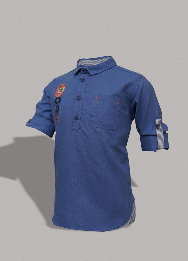 Sanaulla Exclusive Range   Shirts for Boys -  D-553 Blue