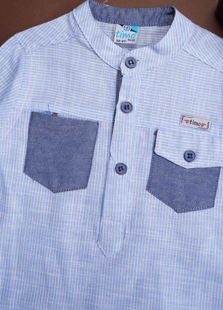Sanaulla Exclusive Range Cotton Casual Shirts for Boys -  29692 Light Blue