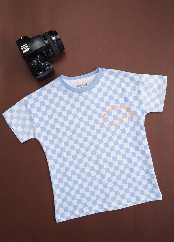 Sanaulla Exclusive Range Cotton Casual T-Shirts for Boys -  7560-2 Light Blue