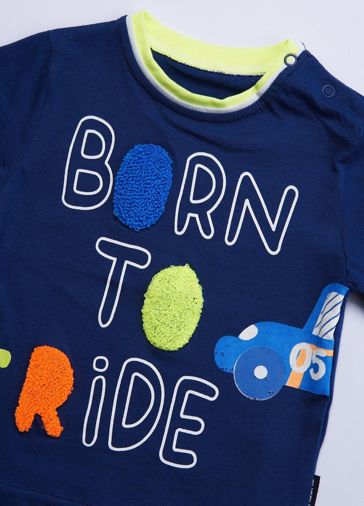 Sanaulla Exclusive Range Cotton Casual T-Shirts for Boys -  2018 Blue