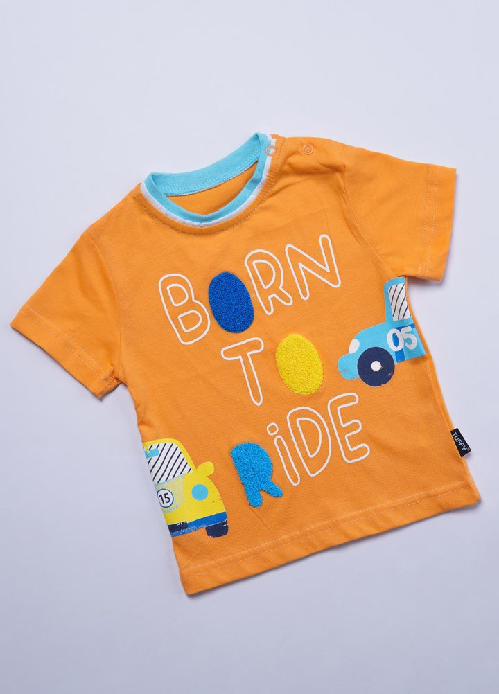 Sanaulla Exclusive Range Cotton Casual T-Shirts for Boys -  2018 Orange