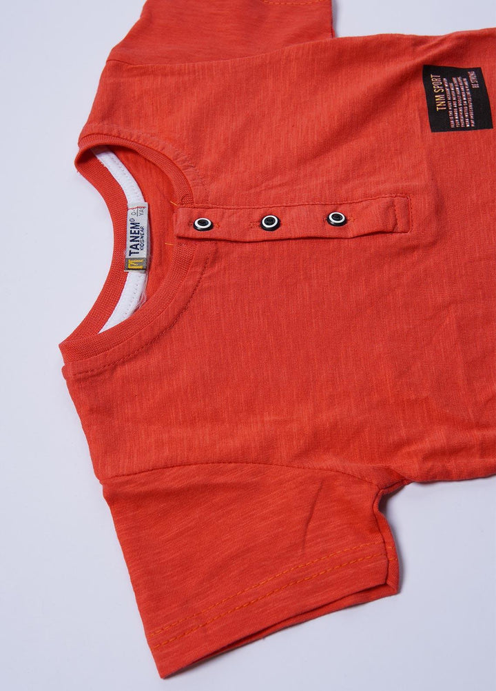 Sanaulla Exclusive Range Cotton Casual T-Shirts for Boys -  345856 Rust