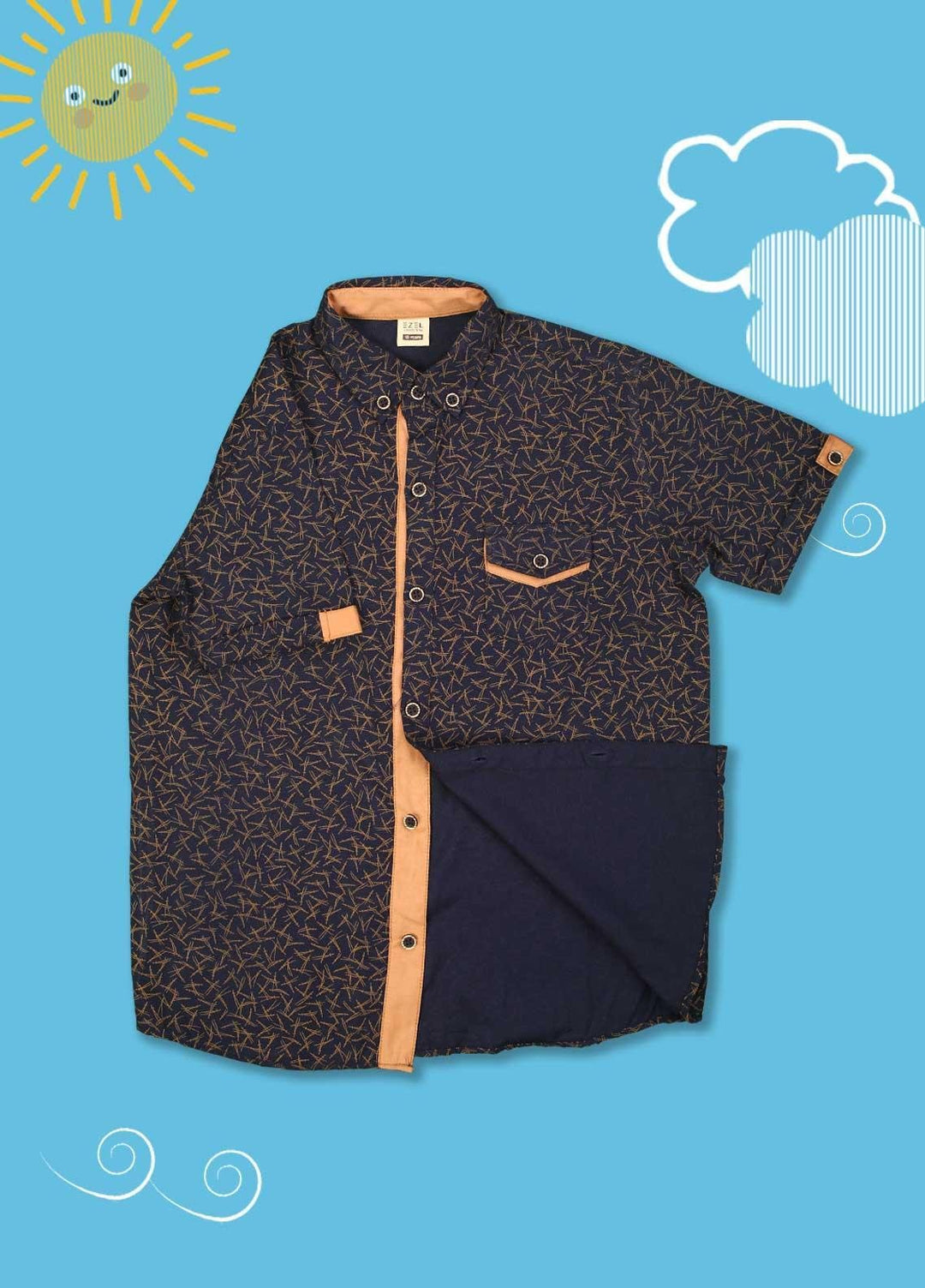 Sanaulla Exclusive Range Cotton Casual Shirts for Boys -  1010 Blue