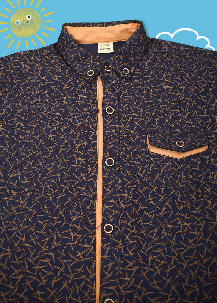 Sanaulla Exclusive Range Cotton Casual Shirts for Boys -  1010 Blue