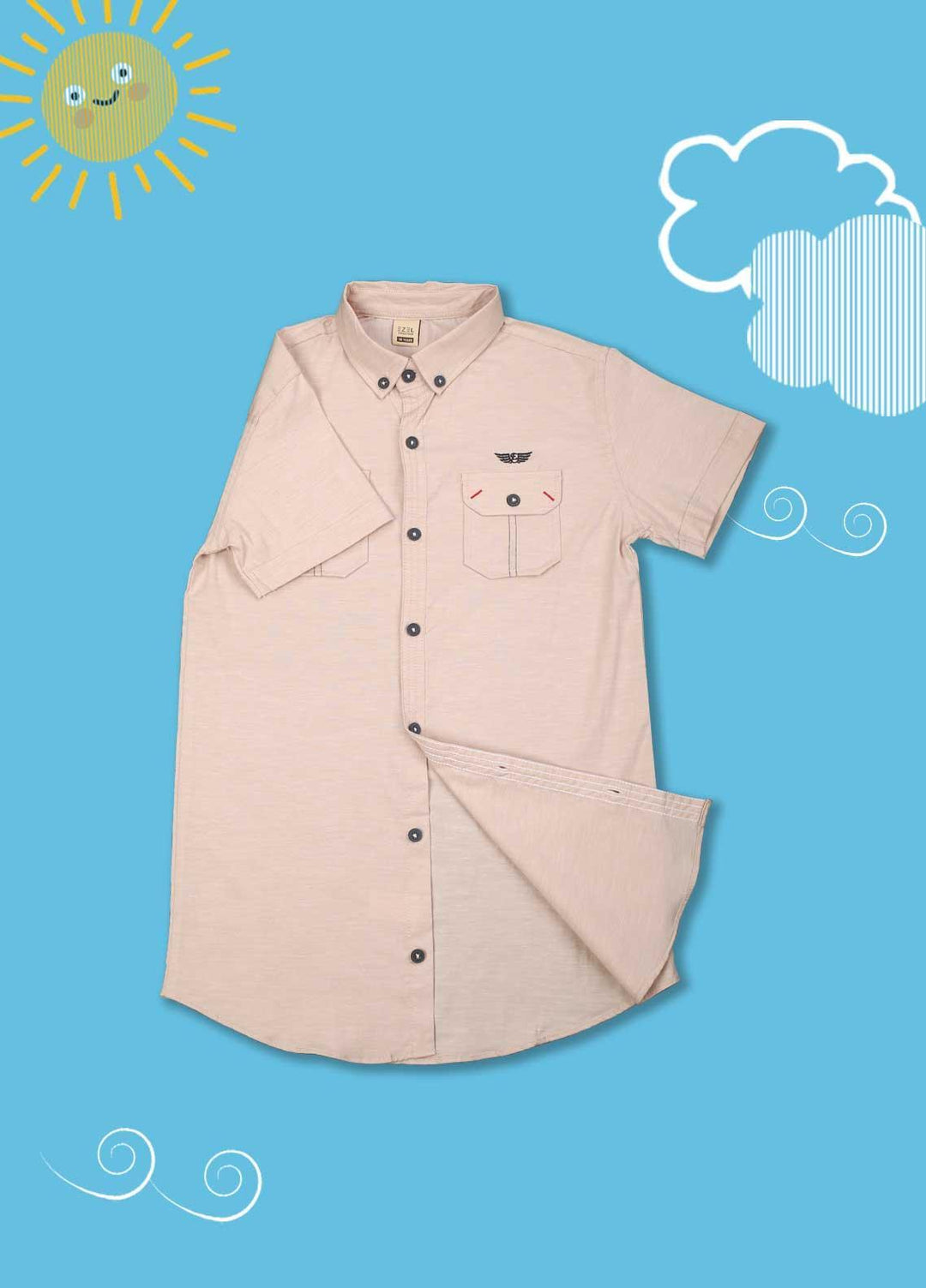 Sanaulla Exclusive Range Cotton Casual Shirts for Boys -  1013 Fawn