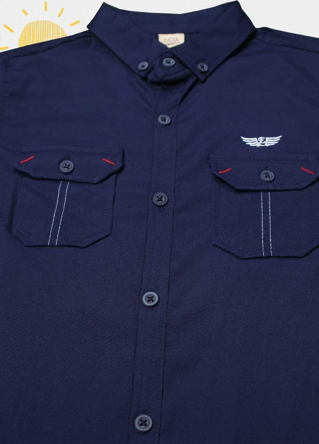 Sanaulla Exclusive Range Cotton Fancy Shirts for Boys -  1013 Navy Blue