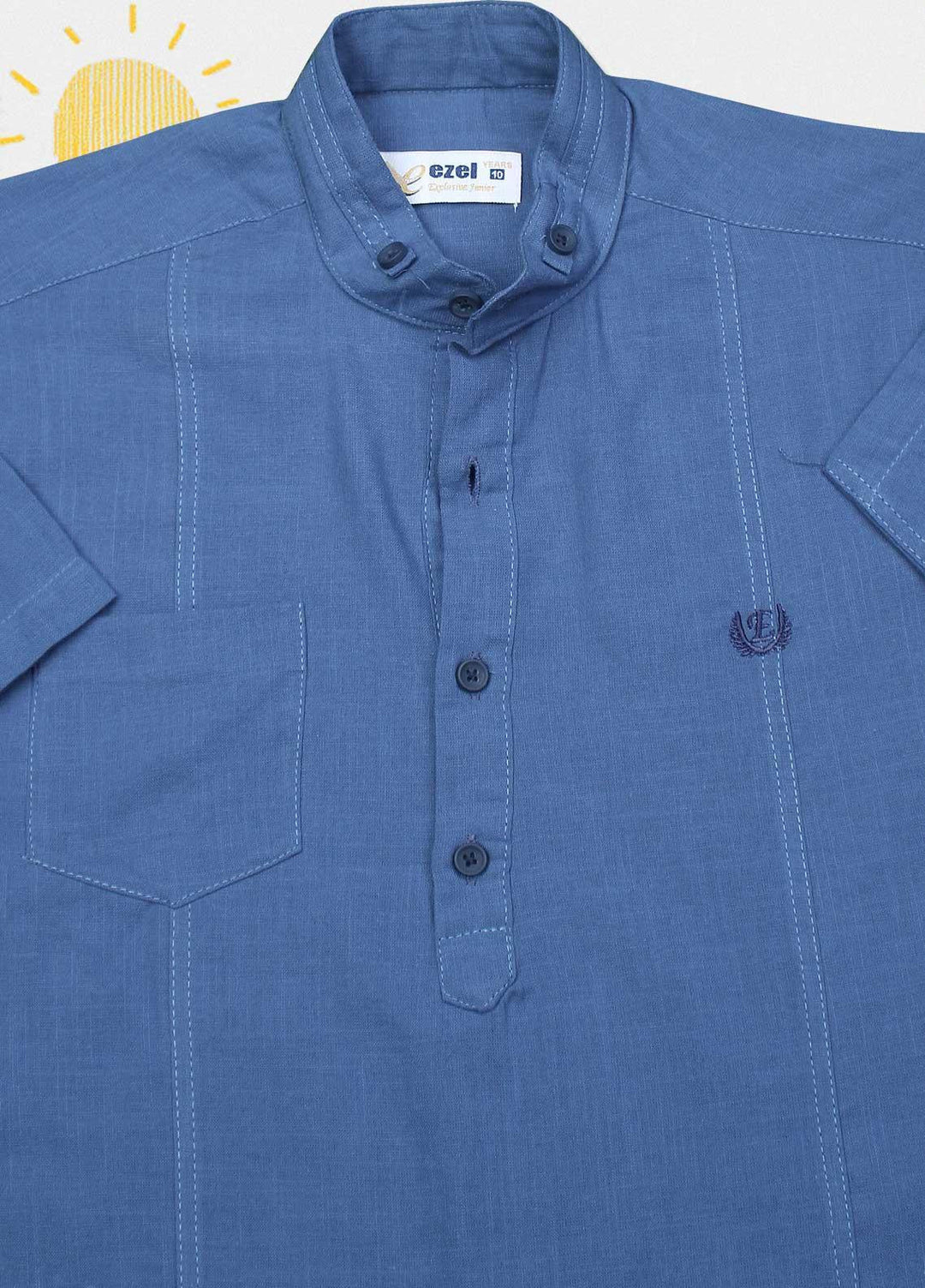 Sanaulla Exclusive Range Cotton Fancy Boys Shirts -  2008 Blue