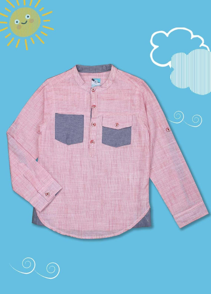 Sanaulla Exclusive Range Cotton Casual Shirts for Boys -  D-1012 Pink
