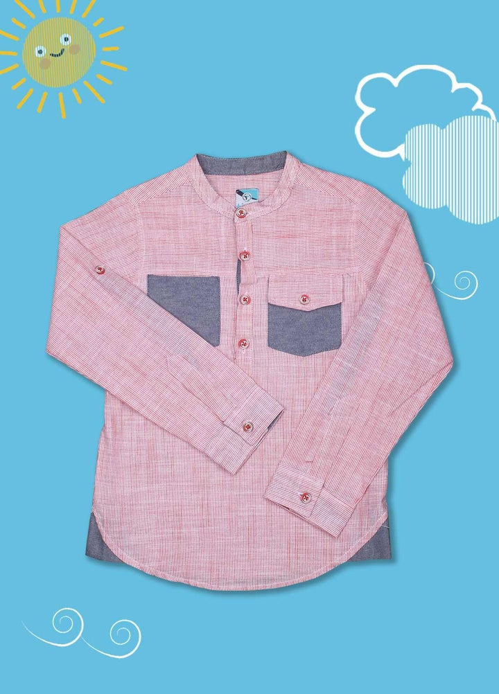 Sanaulla Exclusive Range Cotton Casual Shirts for Boys -  D-1012 Pink