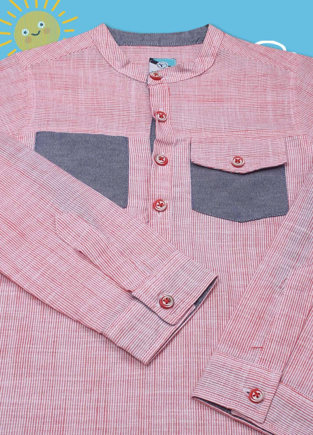 Sanaulla Exclusive Range Cotton Casual Shirts for Boys -  D-1012 Pink