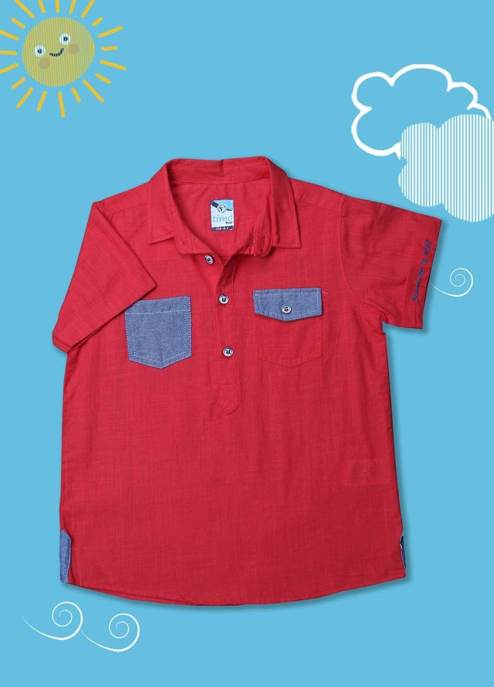 Sanaulla Exclusive Range Cotton Casual Boys Shirts -  D-803 White