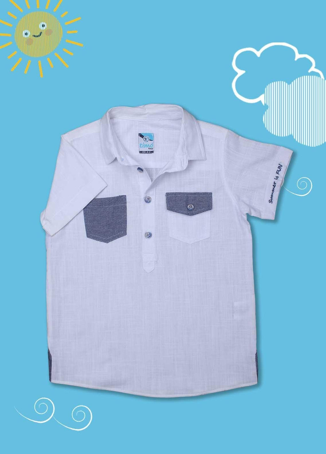 Sanaulla Exclusive Range Cotton Casual Shirts for Boys -  D-883 Light Blue